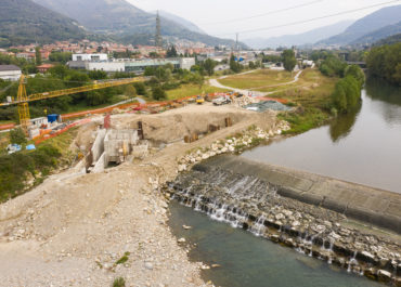 Vista aerea lavori Centrale Idroelettrica Nembro